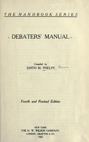 Cover of: Debaters' manual