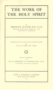 Cover of: The work of the Holy Spirit by Abraham Kuyper