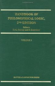 Cover of: Handbook of Philosophical Logic: Volume 3 (Handbook of Philosophical Logic)