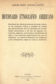 Cover of: Diccionario etnográfico americano