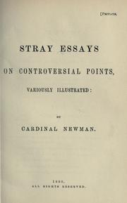 Cover of: Stray essays on controversial points: variously illustrated