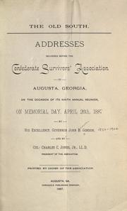 Cover of: The old South.