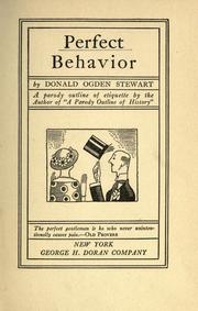 Cover of: Perfect behavior by Donald Ogden Stewart