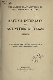 cover of British interests and activities in Texas, 1838-1846