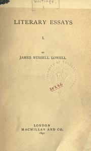 Cover of: Writings. by James Russell Lowell, James Russell Lowell