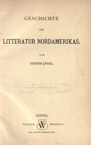 Cover of: Geschichte der Litteratur Nordamerikas.