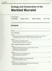 Cover of: Ecology and conservation of the marbled murrelet by [technical editors, C. John Ralph ... et al.].