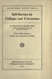 Self-surveys by colleges and universities by William Harvey Allen
