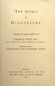 Cover of: The spirit of discipline by Francis Edward Paget