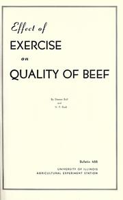 Cover of: Effect of exercise on quality of beef