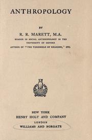 Cover of: Anthropology. by R. R. Marett