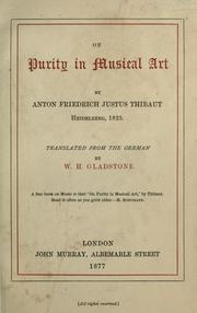 Cover of: On purity in musical art