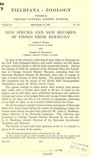 Cover of: New species and new records of fishes from Bermuda