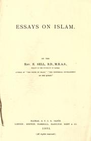 Cover of Essays on Islám by Sell, Edward