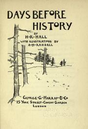 Cover of: Days before history by Hall, H. R.