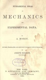 Cover of: Fundamental ideas of mechanics and experimental data.