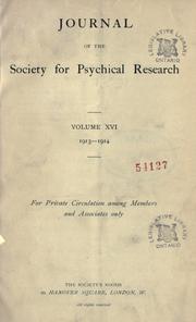 Cover of: Journal of the Society for Psychical Research. by Society for Psychical Research (Great Britain), Society for Psychical Research (Great Britain)