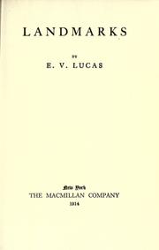 Cover of: Landmarks. by E. V. Lucas