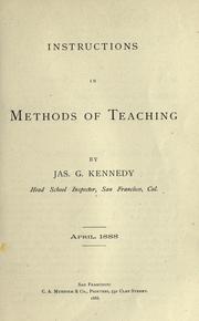 Cover of: Instructions in methods of teaching by James G. Kennedy