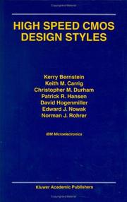 Cover of: High Speed CMOS Design Styles