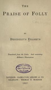 Cover of: The praise of folly: by Desiderius Erasmus