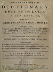 Cover of: Dictionary, English and Latin. by Robert Ainsworth