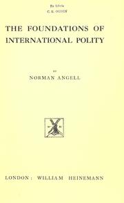 Cover of: The foundations of international polity