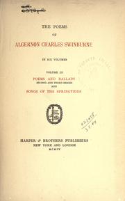 Cover of: The poems of Algernon Charles Swinburne. by Algernon Charles Swinburne