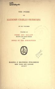 Cover of: The poems of Algernon Charles Swinburne. by Algernon Charles Swinburne, Algernon Charles Swinburne