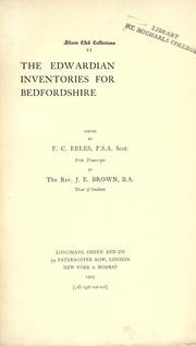 Cover of: The Edwardian inventories for Bedfordshire. by Alcuin Club.