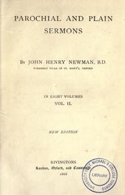 Cover of: Parochial and plain sermons by John Henry Newman