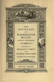 Cover of: The journals of Washington Irving (hitherto unpublished) by Washington Irving, Washington Irving