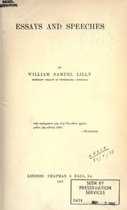 Cover of: Essays and speeches. by William Samuel Lilly