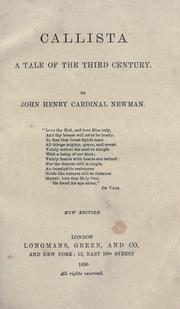 Cover of: Callista by John Henry Newman