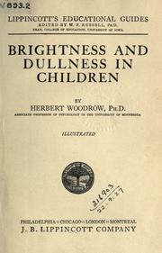 Cover of: Brightness and dullness in children.