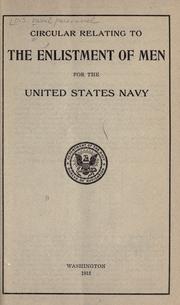 Cover of: Circular relating to the enlistment of men for the United States Navy. by United States. Bureau of Naval Personnel.
