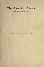 Cover of: The English poets: Lessing, Rousseau: essays by James Russell Lowell, with "An apology for a preface."