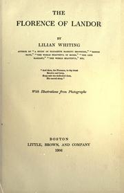 Cover of: The Florence of Landor by Lilian Whiting, Lilian Whiting