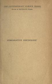 Cover of: An introduction to comparative psychology. by C. Lloyd Morgan, C. Lloyd Morgan