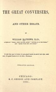 Cover of: The great conversers by William Mathews