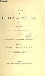 Cover of A history of Ottoman poetry.