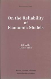 Cover of: On the Reliability of Economic Models: Essays in the Philosophy of Economics (Recent Economic Thought)