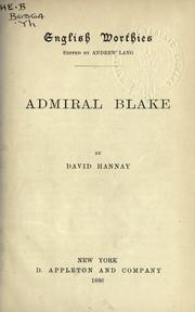 Cover of: Admiral Blake