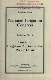 Cover of: Guide to irrigation practice on the Pacific Coast