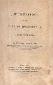 Cover of: Wunnissoo: or, The vale of Hoosatunnuk, a poem, with notes