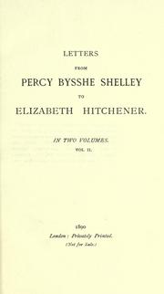 The letters of Percy Bysshe Shelley by Percy Bysshe Shelley