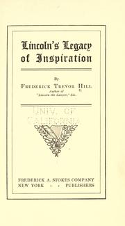 Cover of: Lincoln's legacy of inspiration