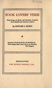 Cover of: Book lovers' verse by Howard Shaw Ruddy
