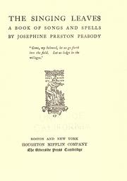 Cover of: The singing leaves by Josephine Preston Peabody