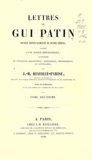 Cover of: Lettres de Gui Patin by Patin, Guy